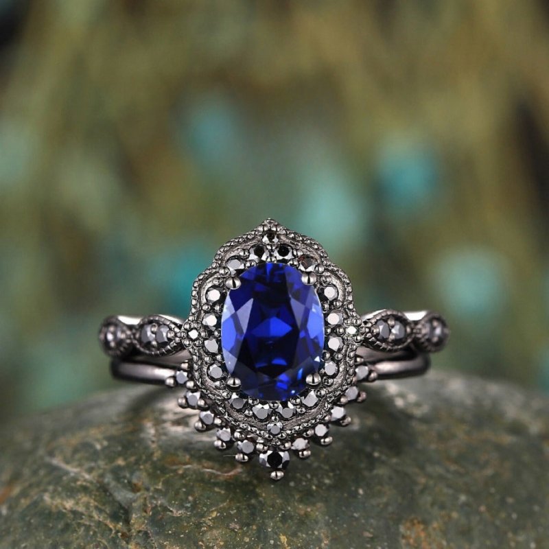 Retro Gun Black Ring Fashion $9.41 Dana Fashion Color: Gun Black Blue Diamond Size: 10 Yards Women's Accessories Product information: Type: Ring Treatment Process: Electroplating Color: Gun Black Blue Diamond couple ring Applicable population: Female Size