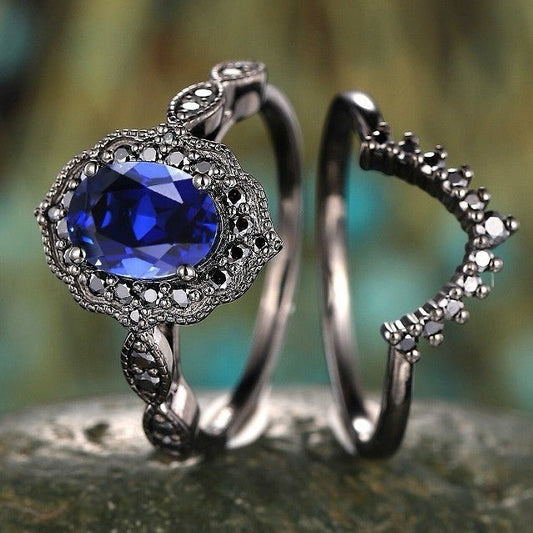 Retro Gun Black Ring Fashion $9.41 Dana Fashion Color: Gun Black Blue Diamond Size: 10 Yards Women's Accessories Product information: Type: Ring Treatment Process: Electroplating Color: Gun Black Blue Diamond couple ring Applicable population: Female Size