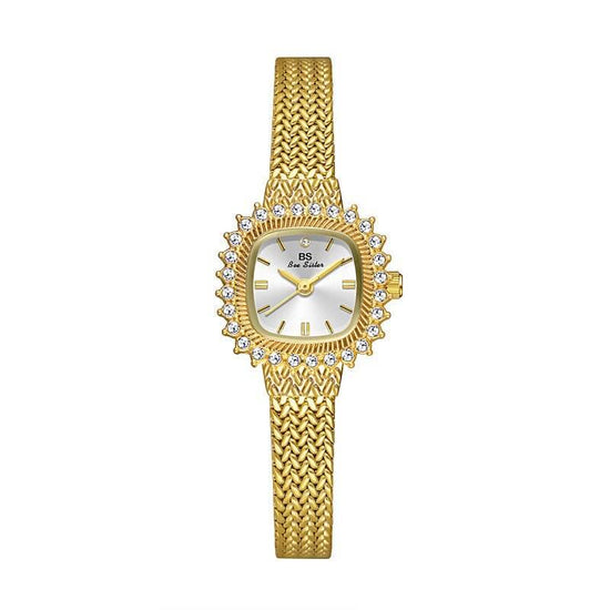 Retro Lucky Small Square Wheat Mini Watch $39.50 Dana Fashion Color: Gold White Women's Accessories Product information: Color: Gold White, classic silver, champagne gold Thickness: 7mm Movement type: Quartz Crown type: Spiral crown Mirror material: miner