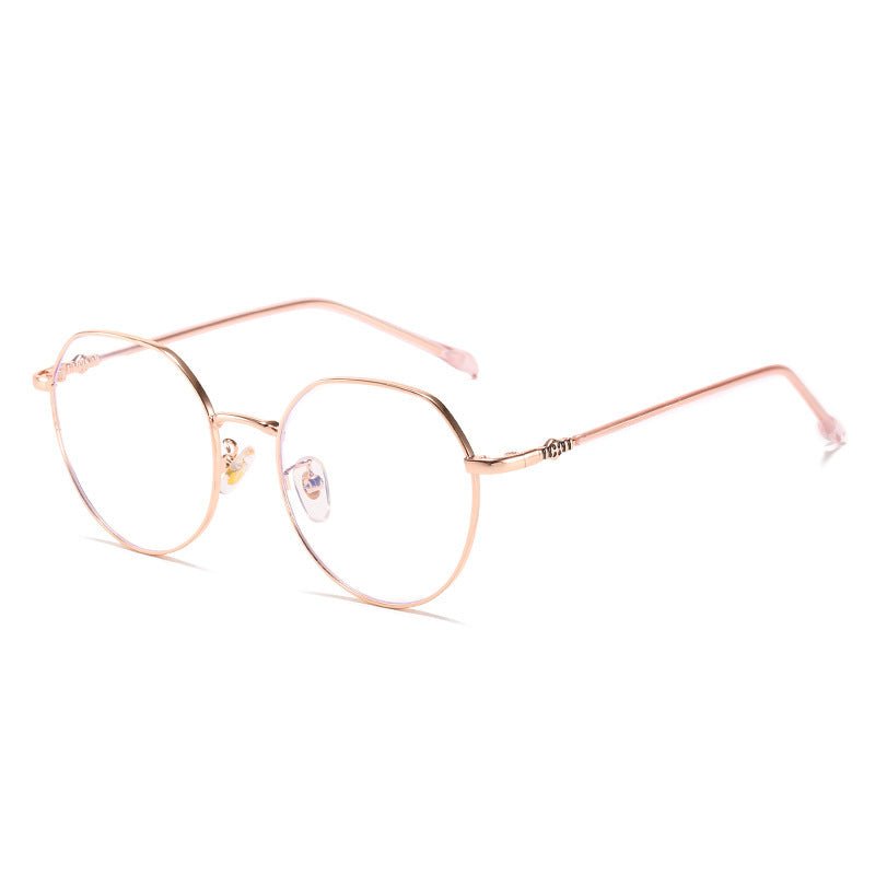 Retro metal glasses $19.00 Dana Fashion Color: Golden Women's Accessories Product category: Flat mirror Material: Metal frame Style: Full frame Model: 61027 Degree; Without a degree Style: Both men and women Style: Metal Frame color: black, gold, silver,