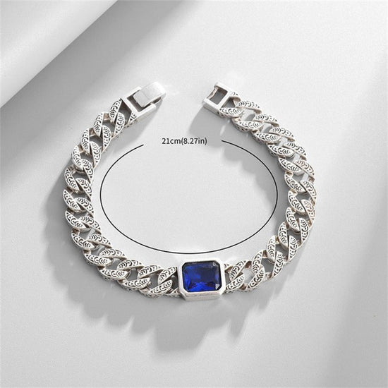 Retro Personalized Sapphire Couple Bracelet $14.95 Dana Fashion Color: Blue Stone Bracelet Women's Accessories Product information: Treatment Process: Electroplating Color: blue stone Applicable people: Unisex Material: Alloy Shapes: Geometry Style: Simpl