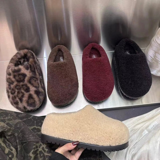 Retro Platform Cotton Shoes Fleece Lined For Women Thick $49.59 Dana Fashion Color: Beige Size: 35 Women's shoes Product information: Pattern: solid color Lining material: artificial velboa Applicable sports: Hiking Color: black, beige, brown, leopard pri