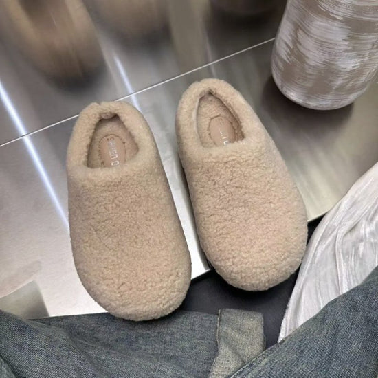 Retro Platform Cotton Shoes Fleece Lined For Women Thick $49.59 Dana Fashion Color: Beige Size: 35 Women's shoes Product information: Pattern: solid color Lining material: artificial velboa Applicable sports: Hiking Color: black, beige, brown, leopard pri