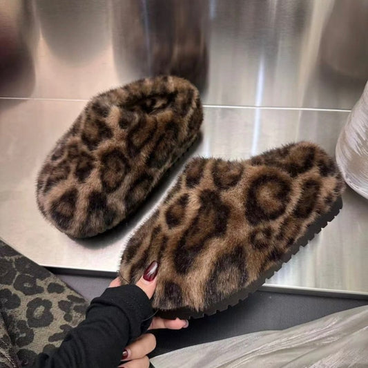 Retro Platform Cotton Shoes Fleece Lined For Women Thick $49.59 Dana Fashion Color: Beige Size: 35 Women's shoes Product information: Pattern: solid color Lining material: artificial velboa Applicable sports: Hiking Color: black, beige, brown, leopard pri