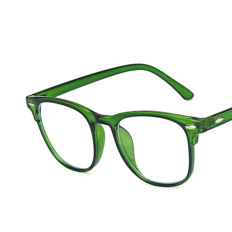 Retro Rivet Internet-famous Color Thin Anti-blue Light Glasses For Men And Women $14.27 Dana Fashion Frame Color: Transparent Green Frame Women's Accessories Product information: Style: full rim frame Style: Retro Product Category: Plane mirror Frame colo