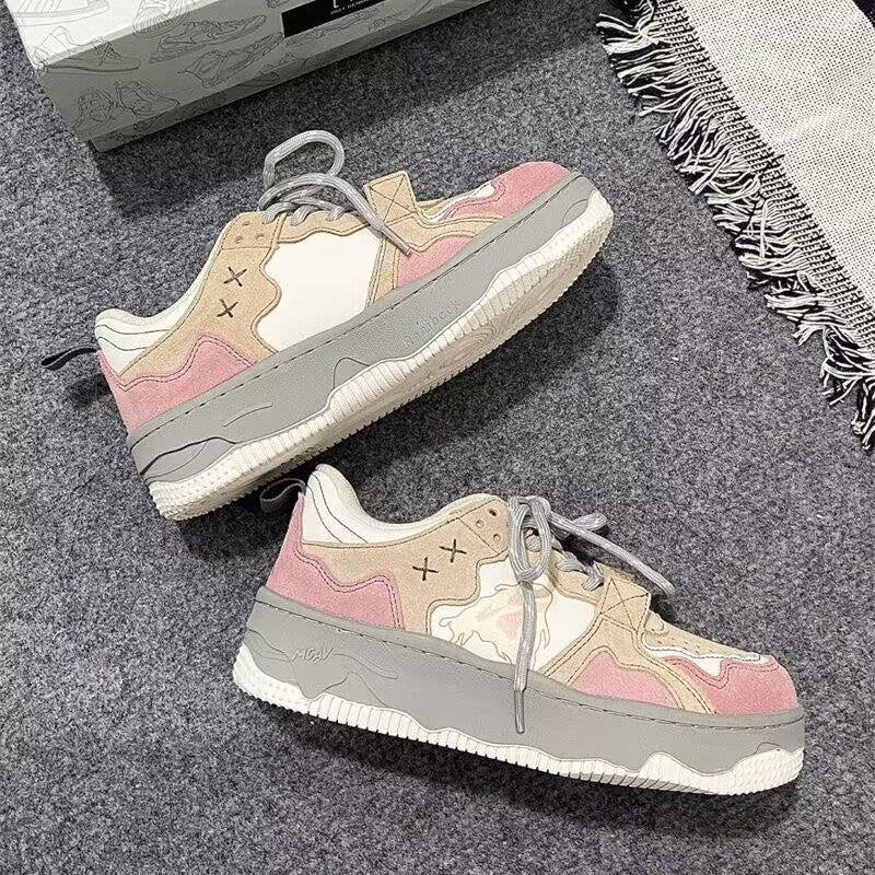 Retro Student Sneakers For Women $33.50 Dana Fashion Color: Pink Size: 35 Women's shoes Product information: Color: Pink Size: 35, 36, 37, 38, 39, 40 Sole craft: injection moulded shoes Sole material: rubber Shoe Upper material: artificial pu Size: Packin