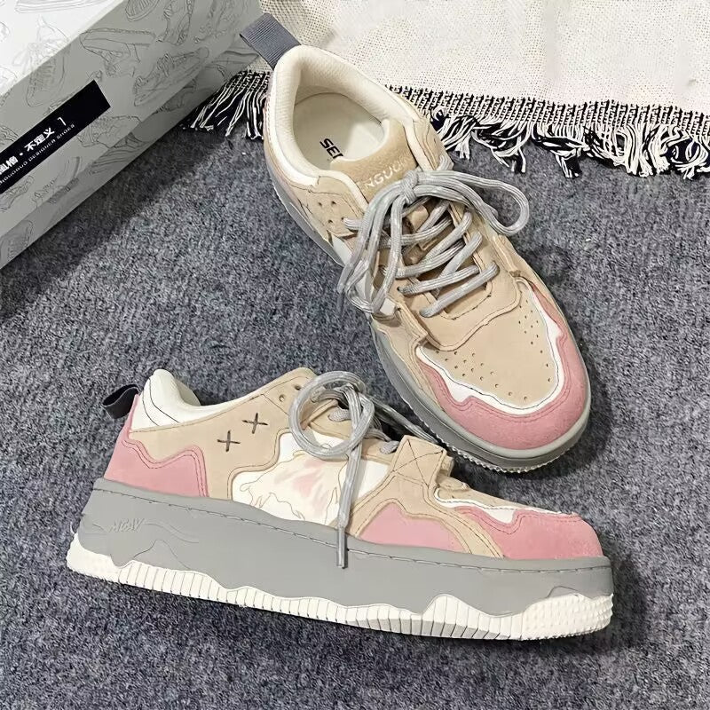 Retro Student Sneakers For Women $33.50 Dana Fashion Color: Pink Size: 35 Women's shoes Product information: Color: Pink Size: 35, 36, 37, 38, 39, 40 Sole craft: injection moulded shoes Sole material: rubber Shoe Upper material: artificial pu Size: Packin