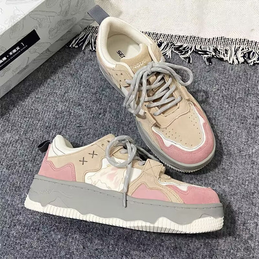 Retro Student Sneakers For Women $33.50 Dana Fashion Color: Pink Size: 35 Women's shoes Product information: Color: Pink Size: 35, 36, 37, 38, 39, 40 Sole craft: injection moulded shoes Sole material: rubber Shoe Upper material: artificial pu Size: Packin