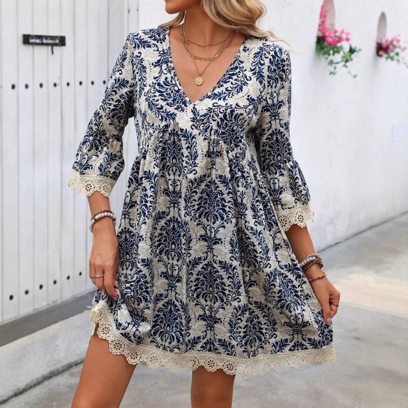 Retro Style Printed Simple Everyday Dress $34.42 Dana Fashion Color: Color Size: L Women's clothing Product information: Color: Color Waist type: loose waist Size: S,M,L,XL,XXL Style type: Japanese and Korean casual Combination form: Single piece Skirt le