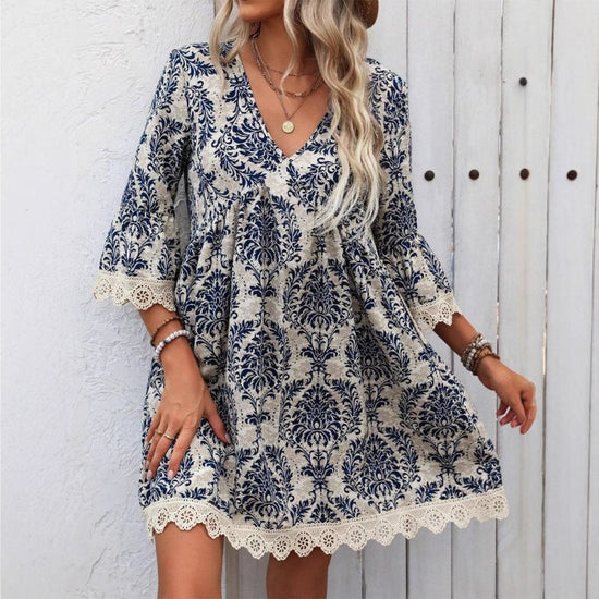 Retro Style Printed Simple Everyday Dress $34.42 Dana Fashion Color: Color Size: L Women's clothing Product information: Color: Color Waist type: loose waist Size: S,M,L,XL,XXL Style type: Japanese and Korean casual Combination form: Single piece Skirt le