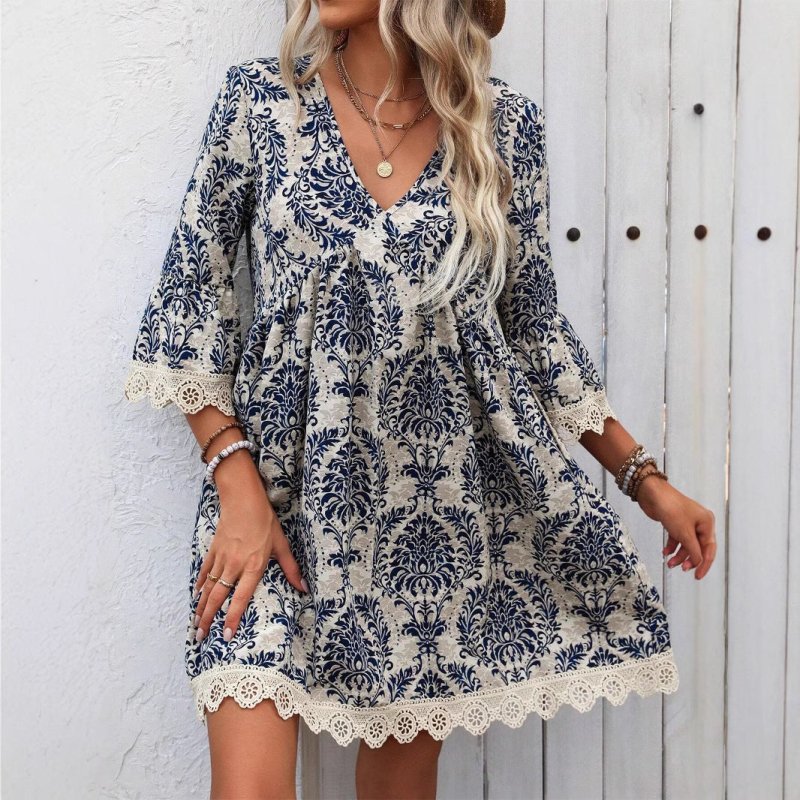 Retro Style Printed Simple Everyday Dress $34.42 Dana Fashion Color: Color Size: L Women's clothing Product information: Color: Color Waist type: loose waist Size: S,M,L,XL,XXL Style type: Japanese and Korean casual Combination form: Single piece Skirt le