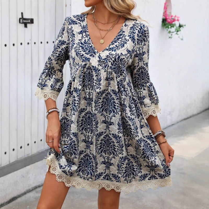 Retro Style Printed Simple Everyday Dress $34.42 Dana Fashion Color: Color Size: L Women's clothing Product information: Color: Color Waist type: loose waist Size: S,M,L,XL,XXL Style type: Japanese and Korean casual Combination form: Single piece Skirt le