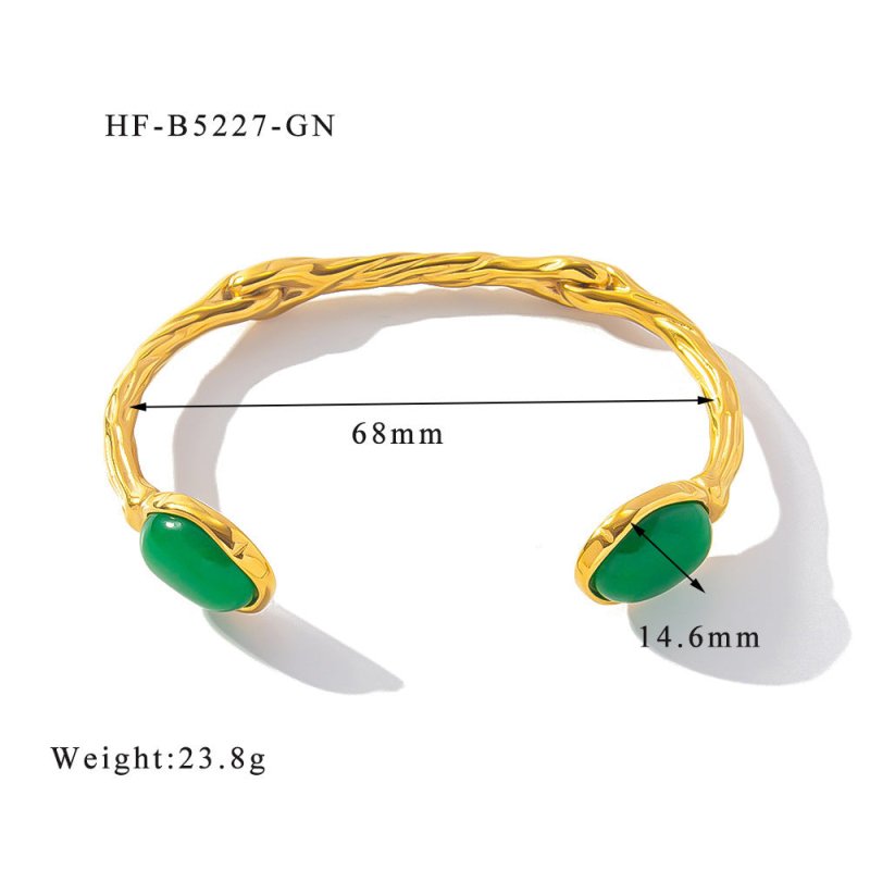 Retro Titanium Steel Plated 18K Bilateral Oval Color Natural Stone Open Irregular Adjustable Bracelet $19.00 Dana Fashion Color: Style 4 Women's Accessories Product information: Treatment Process: Electroplating Material: titanium steel Style: Retro Popul
