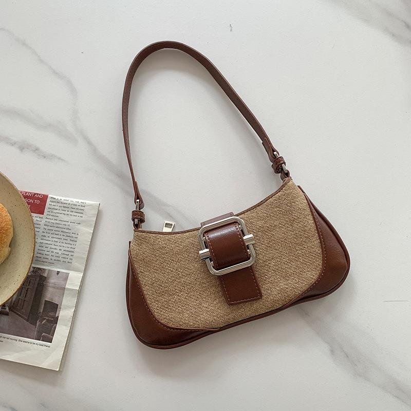 Retro Underarm High-grade Stitching Baguette Bag $59.50 Dana Fashion Color: Black Women's Bags Product information: Lining texture: Polyester Applicable scenarios: Daily matching Color: mud, blue, pink, black Outer bag type: Sandwich pocket Hardness: medi