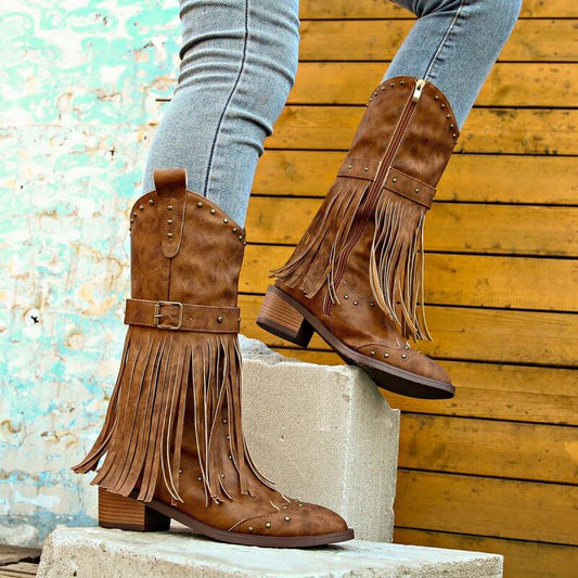 Retro Winter Fashion Square Heel Boots $49.50 Dana Fashion Color: Black Size: 36 Women's shoes Product information: Upper material: artificial PU Sole material: rubber Applicable gender: female Insole material: PU Inner material: faux leather Boot materia