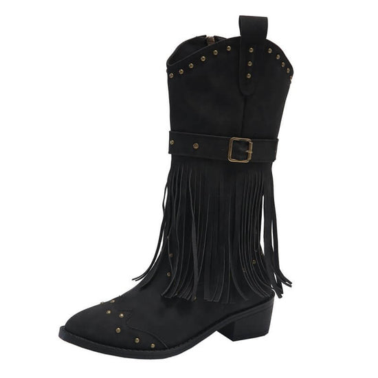 Retro Winter Fashion Square Heel Boots $49.50 Dana Fashion Color: Black Size: 36 Women's shoes Product information: Upper material: artificial PU Sole material: rubber Applicable gender: female Insole material: PU Inner material: faux leather Boot materia