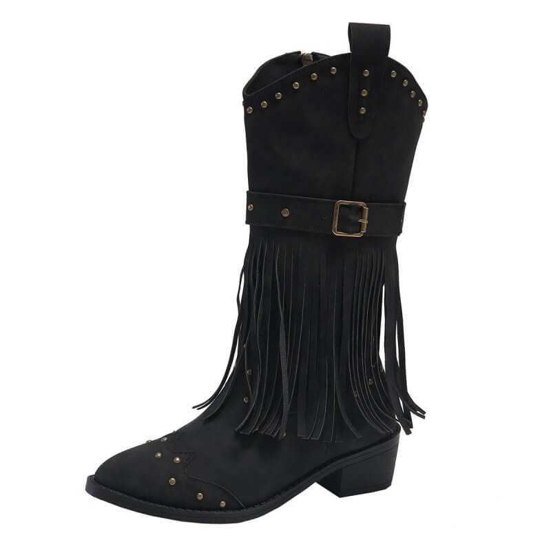 Retro Winter Fashion Square Heel Boots $49.50 Dana Fashion Color: Black Size: 36 Women's shoes Product information: Upper material: artificial PU Sole material: rubber Applicable gender: female Insole material: PU Inner material: faux leather Boot materia