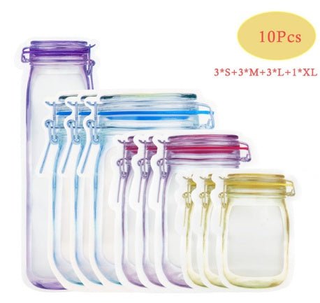 Reusable Snack Storage Bag Nut Biscuit Waterproof Sealed Food Storage Bag Snack Storage Travel Food Assortmen Bag Kitchen Tools $27.28 Dana Fashion Color: Mix pack 10pc Dana's Kitchen Overview: 100% brand new and high quality. Non-toxic and tasteless, saf