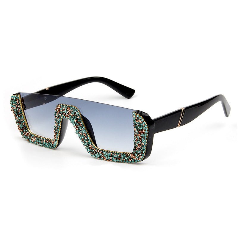 Rhinestone Square Sunglasses $29.00 Dana Fashion Color: Green Women's Accessories Glasses structure: frame Whether polarized light: No Lens material: PC Style: Personality Frame material: PC UV resistance level: UV400 Style: Universal Visible light perspe