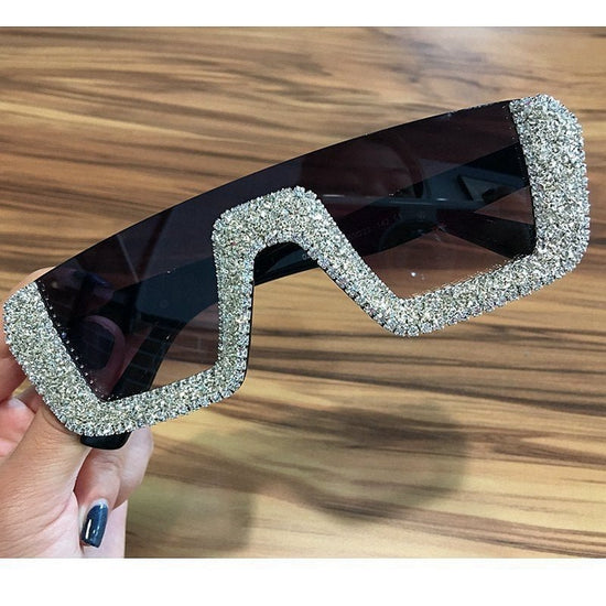 Rhinestone Square Sunglasses $29.00 Dana Fashion Color: White Women's Accessories Glasses structure: frame Whether polarized light: No Lens material: PC Style: Personality Frame material: PC UV resistance level: UV400 Style: Universal Visible light perspe