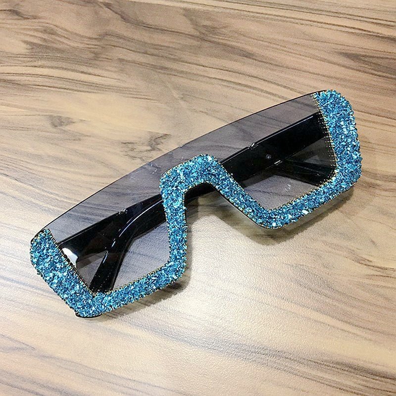 Rhinestone Square Sunglasses $29.00 Dana Fashion Color: Blue Women's Accessories Glasses structure: frame Whether polarized light: No Lens material: PC Style: Personality Frame material: PC UV resistance level: UV400 Style: Universal Visible light perspec
