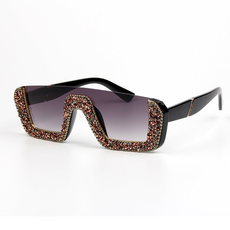 Rhinestone Square Sunglasses $29.00 Dana Fashion Color: Grey Women's Accessories Glasses structure: frame Whether polarized light: No Lens material: PC Style: Personality Frame material: PC UV resistance level: UV400 Style: Universal Visible light perspec