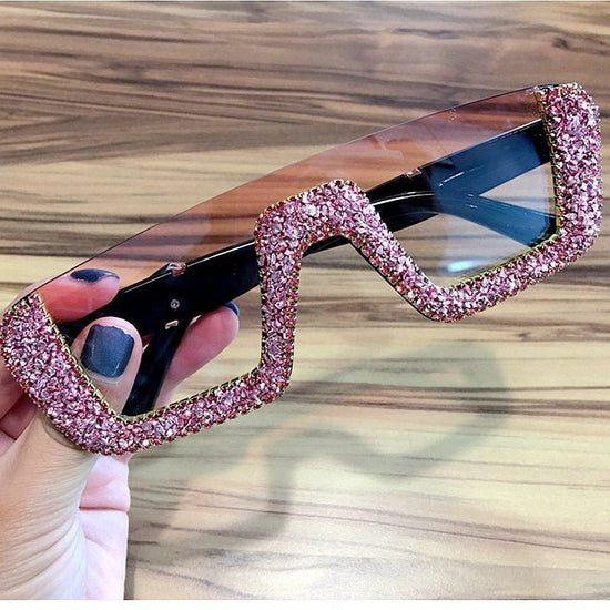 Rhinestone Square Sunglasses $29.00 Dana Fashion Color: Pink Women's Accessories Glasses structure: frame Whether polarized light: No Lens material: PC Style: Personality Frame material: PC UV resistance level: UV400 Style: Universal Visible light perspec
