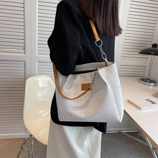 Rhombus Pattern Totes Chain Shoulder Bag Women Shopping Bags $40.81 Dana Fashion Color: Brown Beauty Tools Product information: Material: PU Style: fashionable and simple Features:Color contrast Colour: black, coffee, brown Size Information: Width: 30CM H