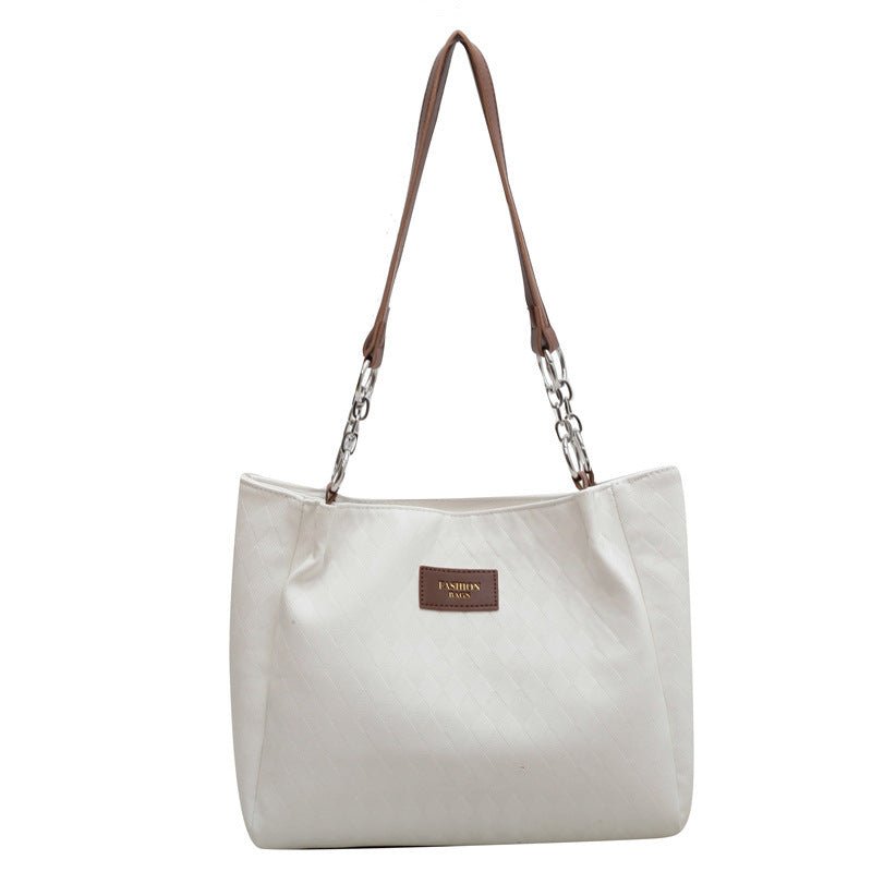 Rhombus Pattern Totes Chain Shoulder Bag Women Shopping Bags $40.81 Dana Fashion Color: Black Beauty Tools Product information: Material: PU Style: fashionable and simple Features:Color contrast Colour: black, coffee, brown Size Information: Width: 30CM H