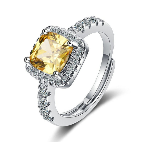 Ring Female Square Zirconium Diamond Wide Surface $15.25 Dana Fashion Color: Pink Diamond Size: Adjustable Opening Women's Accessories Product information: Color: white diamond, pink diamond, Yellow Diamond Size: adjustable opening Material: Copper Shape: