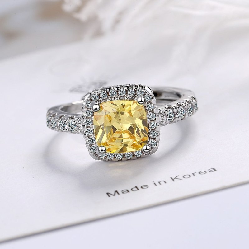 Ring Female Square Zirconium Diamond Wide Surface $15.25 Dana Fashion Color: Pink Diamond Size: Adjustable Opening Women's Accessories Product information: Color: white diamond, pink diamond, Yellow Diamond Size: adjustable opening Material: Copper Shape: