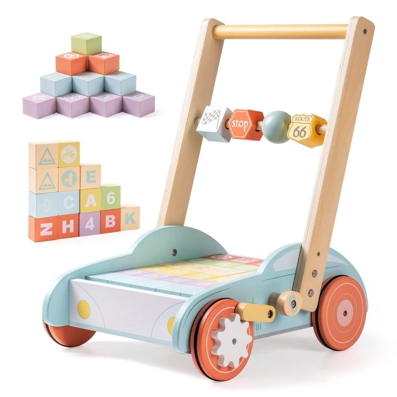 ROBUD Wooden Baby Walker Push With ABC 123 Traffic Sign Gifts For Todders 3 Year $209.44 Dana Fashion Style: WRP04 Toys & Hobbies ROBUD Wooden Baby Walker Push with ABC 123 Traffic Sign Blocks for Toddlers MULTIFUNCTION BABY PUSH WALKER:Purchase one and g
