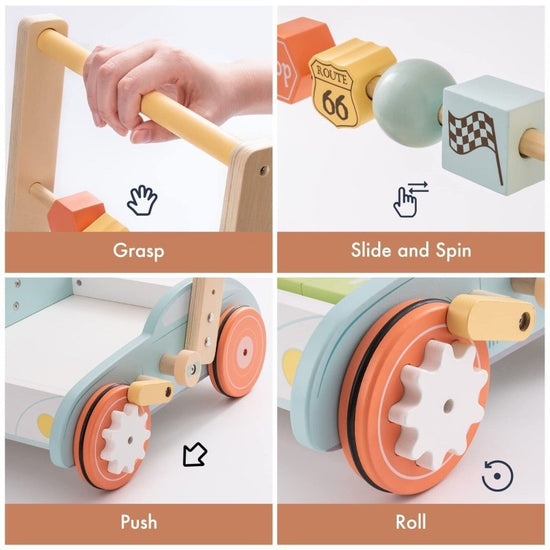 ROBUD Wooden Baby Walker Push With ABC 123 Traffic Sign Gifts For Todders 3 Year $209.44 Dana Fashion Style: WRP04 Toys & Hobbies ROBUD Wooden Baby Walker Push with ABC 123 Traffic Sign Blocks for Toddlers MULTIFUNCTION BABY PUSH WALKER:Purchase one and g