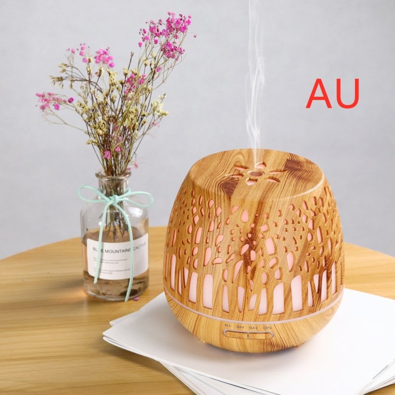 Room essential oil aroma diffuser hollow colorful ultrasonic humidifier $120.00 Dana Fashion Color: Light WIFI version Style: AU Beauty Tools Functions: aromatherapy, humidification, led night light Capacity:400ml Output:DC24V/0.5A Material:PP+ABS Power:1