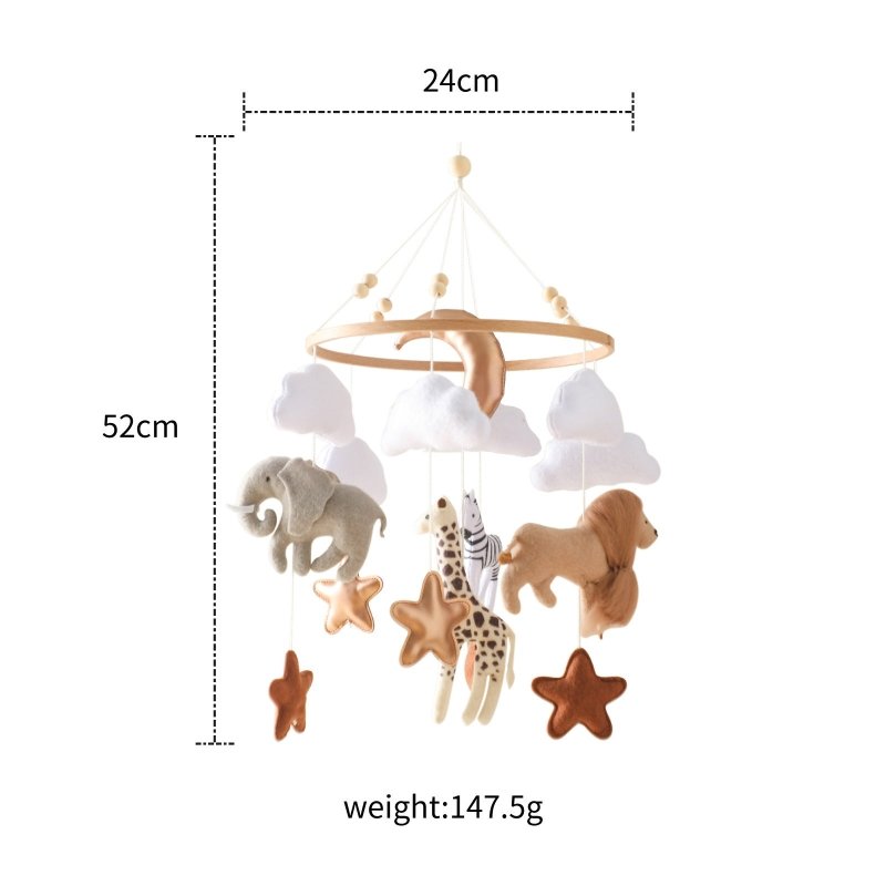 Room Hand-eye Coordination Decoration Wind Chimes Crib Felt Forest Animal Cloud Moon Bed Bell $54.87 Dana Fashion Color: Animal Kingdom Bed Bell Toys & Hobbies Product information: Ability Training: grasping and hand-eye coordination Color: Animal Kingdom