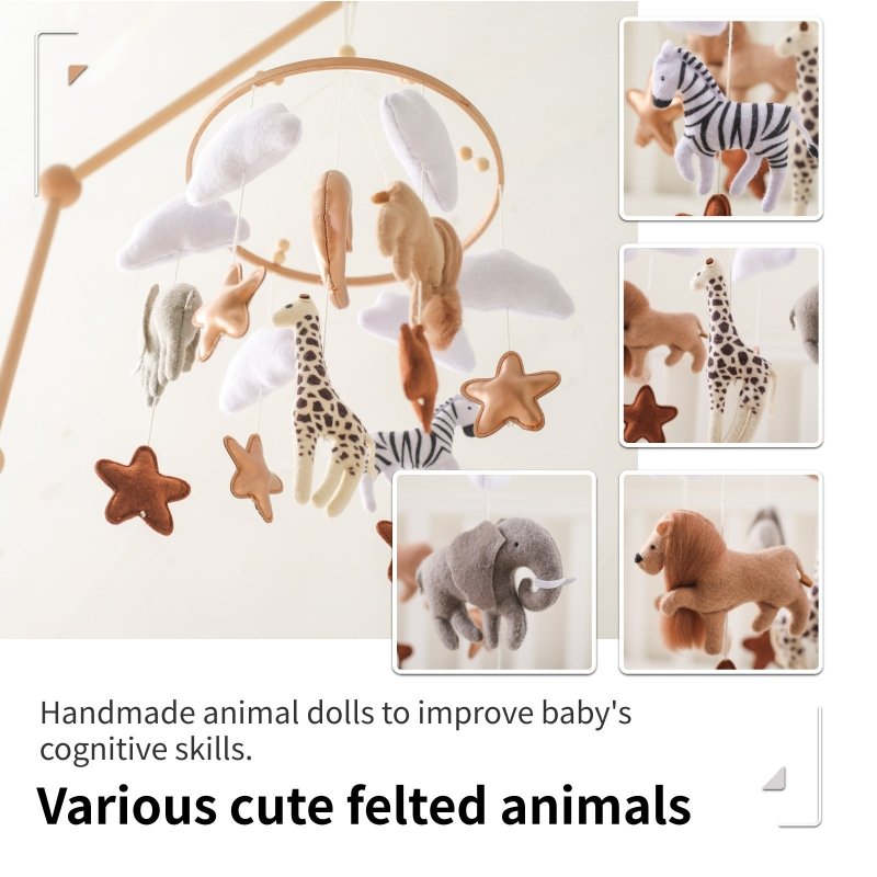 Room Hand-eye Coordination Decoration Wind Chimes Crib Felt Forest Animal Cloud Moon Bed Bell $54.87 Dana Fashion Color: Animal Kingdom Bed Bell Toys & Hobbies Product information: Ability Training: grasping and hand-eye coordination Color: Animal Kingdom