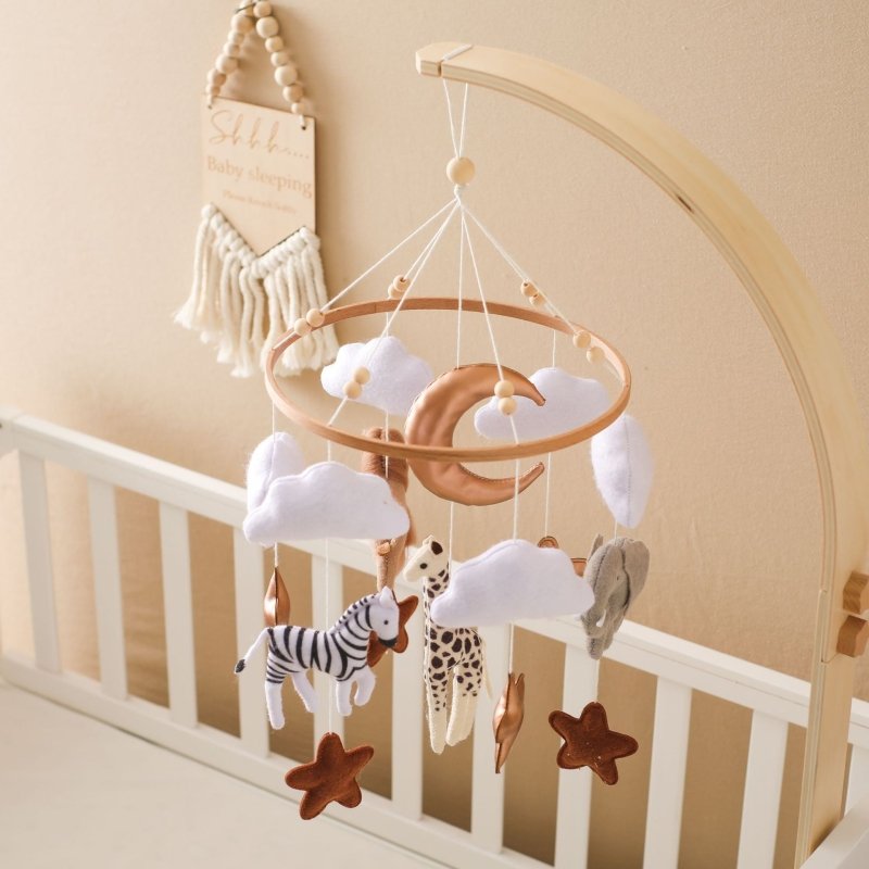 Room Hand-eye Coordination Decoration Wind Chimes Crib Felt Forest Animal Cloud Moon Bed Bell $54.87 Dana Fashion Color: Animal Kingdom Bed Bell Toys & Hobbies Product information: Ability Training: grasping and hand-eye coordination Color: Animal Kingdom
