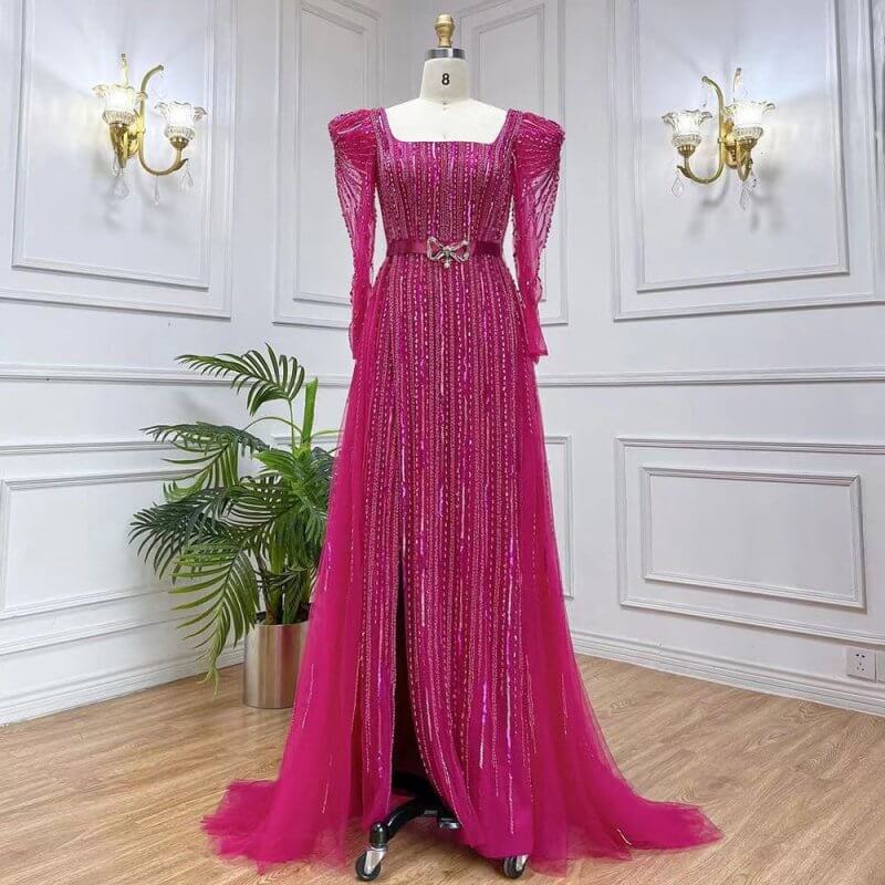 Rose Red Host Performance Evening Dress $799.00 Dana Fashion Color: Gray Blue Size: L Women's clothing Product information: Color: Rose red, purple, gray blue Waist type: tight waist Size: XS,S,M,L,XL,XXL,XXL,XXXXL Popular elements: zipper Main fabric com
