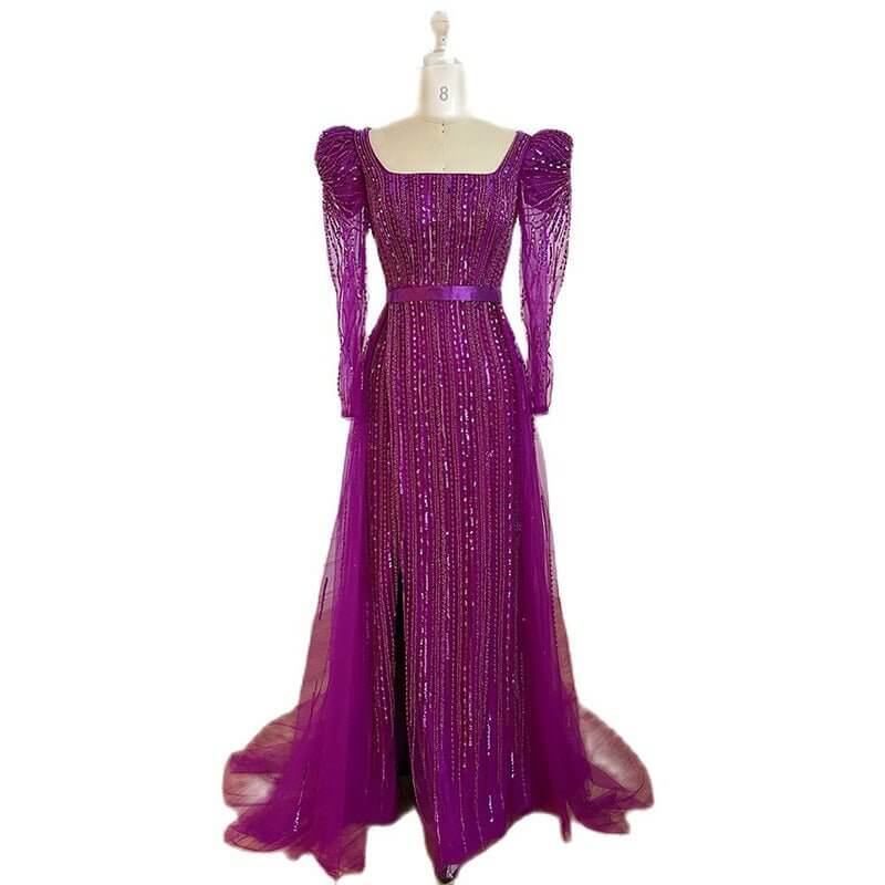 Rose Red Host Performance Evening Dress $799.00 Dana Fashion Color: Gray Blue Size: L Women's clothing Product information: Color: Rose red, purple, gray blue Waist type: tight waist Size: XS,S,M,L,XL,XXL,XXL,XXXXL Popular elements: zipper Main fabric com
