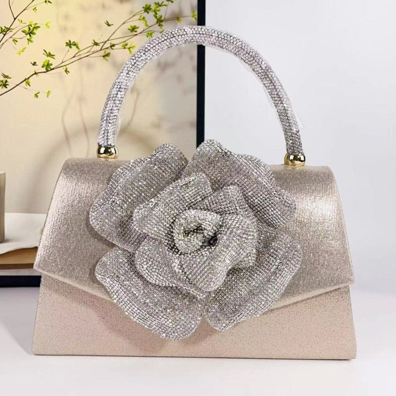 Rose Super Popular Banquet Bag Crossbody $53.92 Dana Fashion Color: Champagne Women's Bags Product information: Applicable scenarios: Daily matching Color: silver, black, champagne, gold, more colors can be customized Material: Polyester Style: cross-bord
