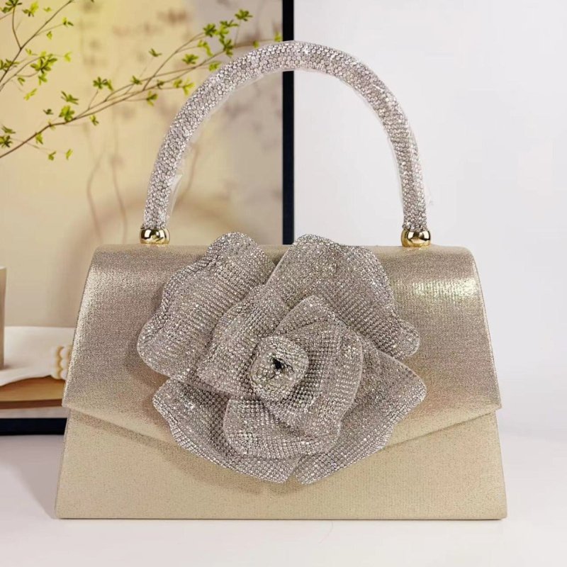 Rose Super Popular Banquet Bag Crossbody $53.92 Dana Fashion Color: Gold Women's Bags Product information: Applicable scenarios: Daily matching Color: silver, black, champagne, gold, more colors can be customized Material: Polyester Style: cross-border Fa