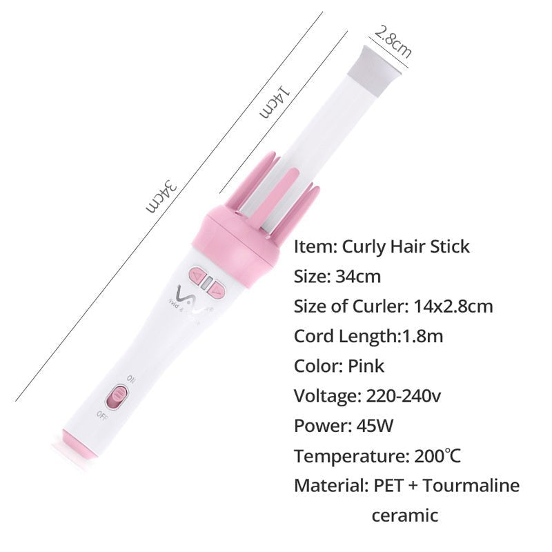 Rotating curling iron $56.31 Dana Fashion Color: With box Model: EU Beauty Tools Applicable hair: wet and dry Thermal conductor material: tourmaline ceramic Thermal conductor diameter: 21mm-30mm Temperature control adjustment: 1 paragraph Best modeling ti