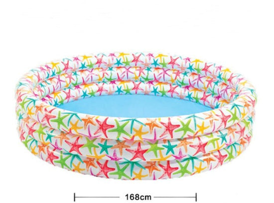 Round Inflatable Pool for Baby Swimming Bathing $122.11 Dana Fashion Style: Starfish Baby & Mother Specifications: S ize: 168cm * 38cm W eight: 2.2kg Material: PVC Material thickness: 0.25mm Package Content: 1x Pool Overview : 1.Made of environmental and