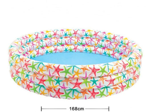 Round Inflatable Pool for Baby Swimming Bathing $122.11 Dana Fashion Style: Starfish Baby & Mother Specifications: S ize: 168cm * 38cm W eight: 2.2kg Material: PVC Material thickness: 0.25mm Package Content: 1x Pool Overview : 1.Made of environmental and
