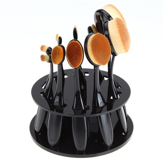 Round makeup brush holder $29.00 Dana Fashion Color: Black makeup Round 10 hole black makeup brush holder material: plastic Colour: Black Specifications: round 10 holes