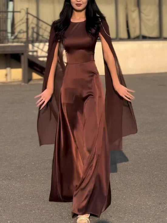 Round Neck Belted Maxi Dress $79.50 Dana Fashion Color: Black Size: L Women's clothing Product Details Design: Plain Style: Elegant Thickness: Regular Material: Polyester Occasion: Daily,Wedding Size & Fit Dress Length: Maxi dress Elasticity: Inelastic Fi