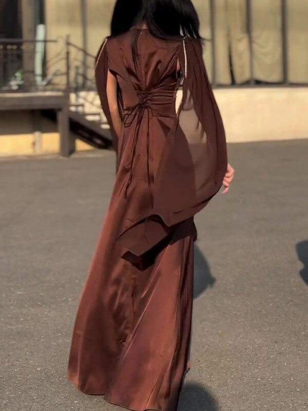 Round Neck Belted Maxi Dress $79.50 Dana Fashion Color: Black Size: L Women's clothing Product Details Design: Plain Style: Elegant Thickness: Regular Material: Polyester Occasion: Daily,Wedding Size & Fit Dress Length: Maxi dress Elasticity: Inelastic Fi