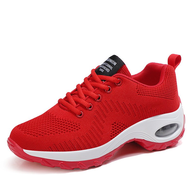 Round Toe Front Lace-up Women's Low Top Mesh Sneakers $36.28 Dana Fashion Color: Red Size: 35 Women's shoes Product information: Lining material: Mesh Color: red, black Upper height: low top Heel height: mid heel (3-5CM) Heel shape: flat heel Size: 35, 36