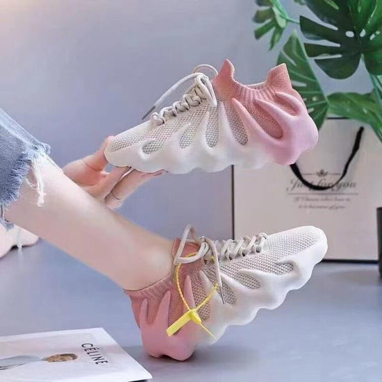 Round Toe Lace Up Breathable Sneakers $39.50 Dana Fashion Color: Pink Size: 35 Women's shoes Product information: Lining material: Mesh Upper height: low top Heel height: low heel (1-3CM) Heel shape: Horseshoe heel Size: 35, 36, 37, 38, 39, 40, 41, 42, 43