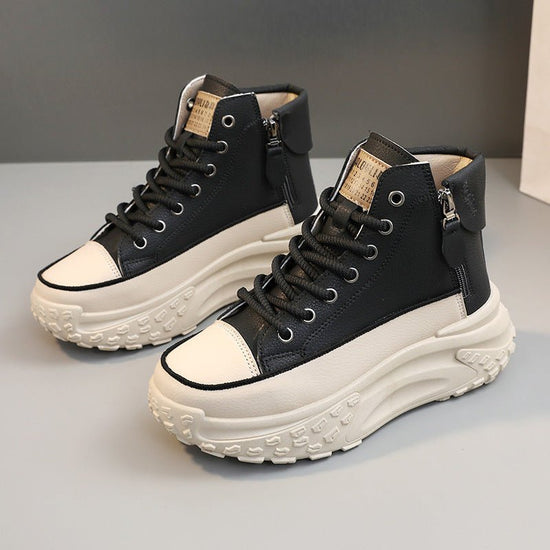 Round Toe Shoes Platform Height Increasing Casual Sneakers $38.57 Dana Fashion Color: Black Size: 35 Women's shoes Product information: Color: white, black, khaki Upper height: low top Heel height: mid heel (3-5CM) Size: 35, 36, 37, 38, 39, 40 Sole materi